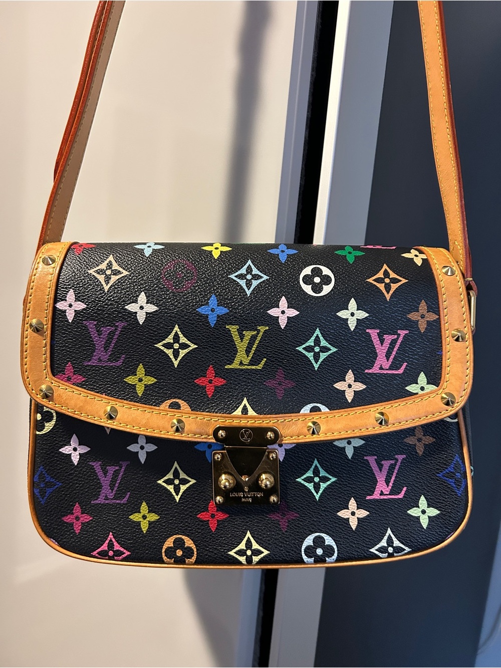 Louis Vuitton Solonge Black Multicolore Monogram Vintage